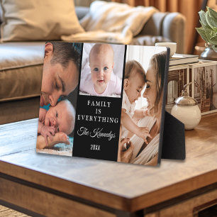 Create Your Own Family Quote Black 3 Collage Plaque