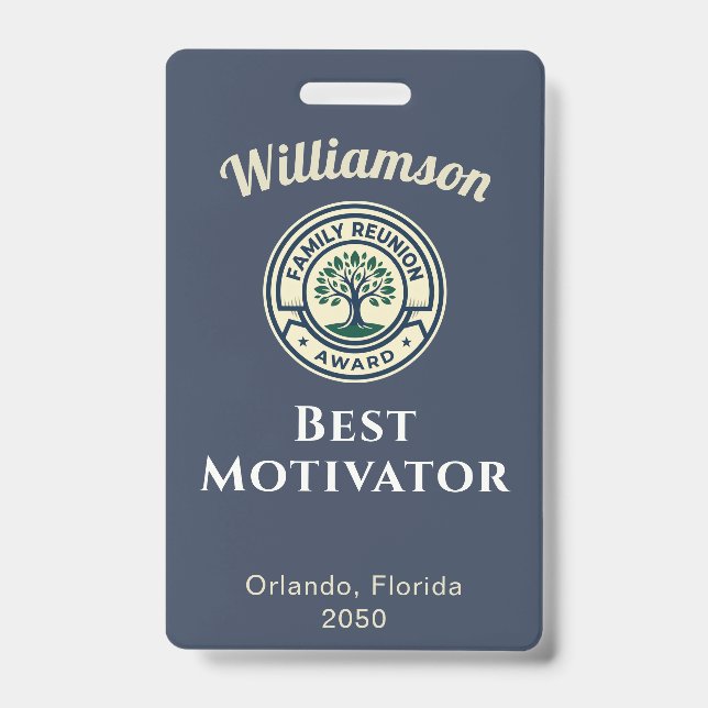  Create Your Own Family Reunion Best Award Badge (Front)