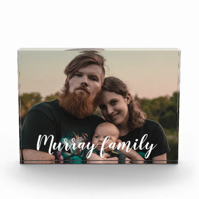 Create your Own Family Script Photo Block | Zazzle