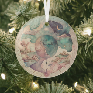 Create Your Own Fantasy World Map Glass Ornament
