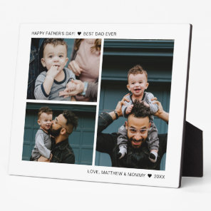 Create Your Own Father's Day Best Dad Ever 3 Photo Plaque