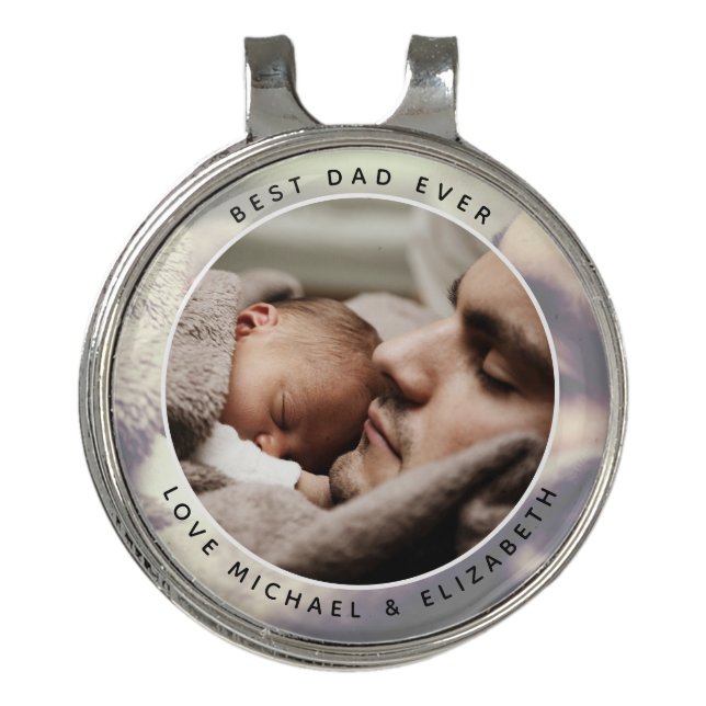 Create Your Own Father's Day Best Dad Ever Photo Golf Hat Clip (Front)