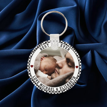 Create Your Own Father's Day Best Dad Ever Photo Keychain by littleteapotdesigns at Zazzle