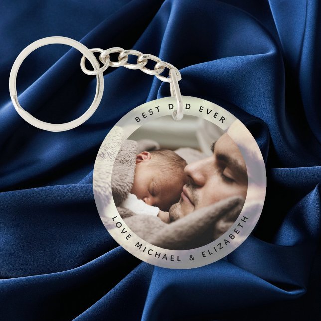 Create Your Own Father's Day Best Dad Ever Photo Keychain (Creator Uploaded)