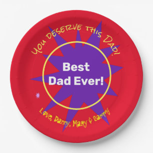 Create Your Own Fathers Day Personalized Paper Plates