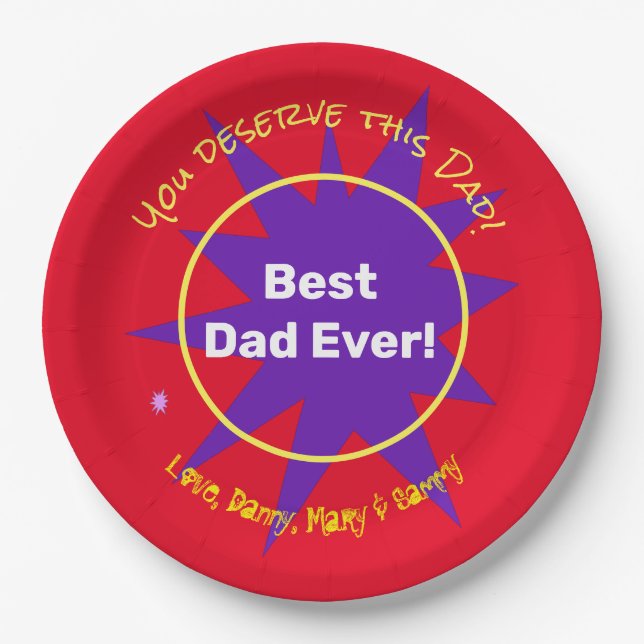 Create Your Own Fathers Day Personalized  Paper Plates (Front)