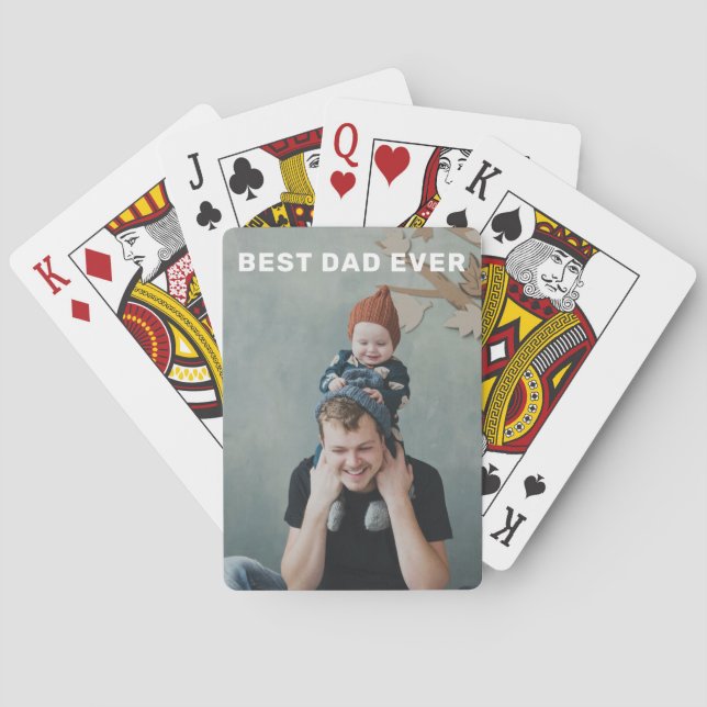 Create Your Own Father's Day Personalized Photo Poker Cards (Back)