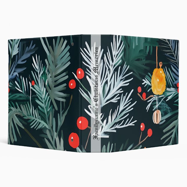 Create Your Own Festive Christmas Pine Needles 3 Ring Binder (Background)