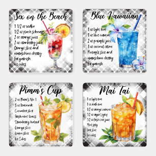 Create Your Own Festive Cocktail Recipes Party Bar Coaster Set