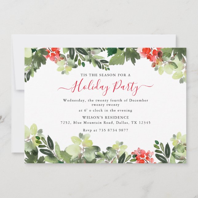 Create Your Own Festive Frame Holiday Party Invite (Front)
