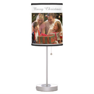 Create Your Own Festive Two-Photo Merry Christmas Table Lamp