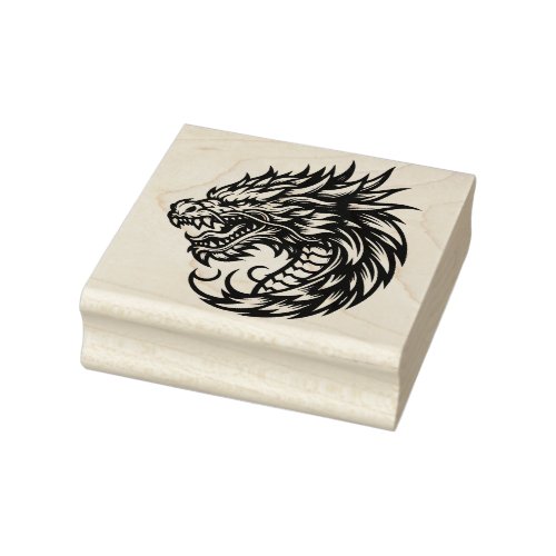 Create Your Own Fierce Dragon Bust Rubber Stamp