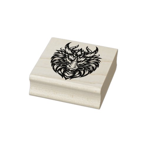 Create Your Own Fierce Dragon Head Emblem Rubber Stamp
