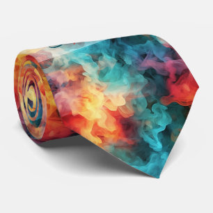 Create Your Own Fiery Jade Alcohol Ink Smoke Neck Tie