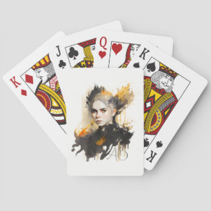 Create Your Own Fiery Witch Poker Cards