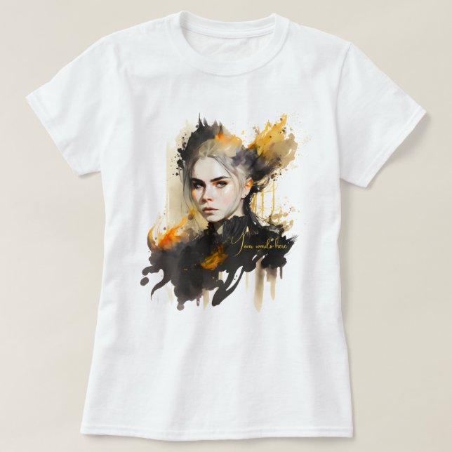 Create Your Own Fiery Witch T-Shirt (Design Front)