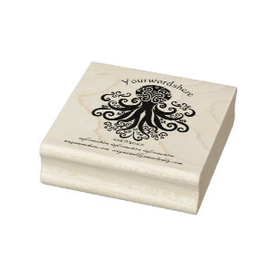 Create Your Own Filigree Octopus Sealife Rubber Stamp