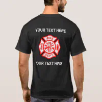  Firefighter Fire Department Fire Badge and Flag T-shirt :  Clothing, Shoes & Jewelry