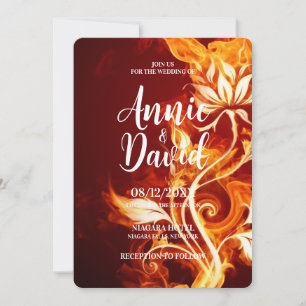 Create Your Own Fire Flower Wedding Invitation