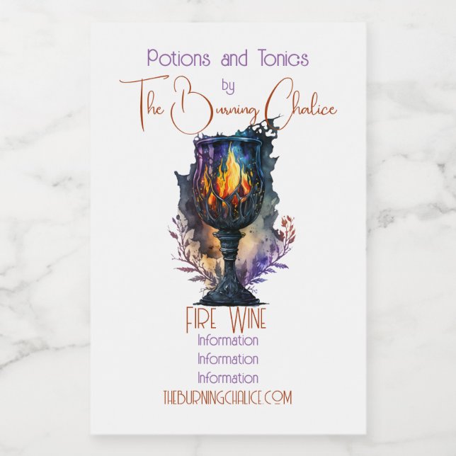 Create Your Own Fire Goblet Food Label (Single Label)