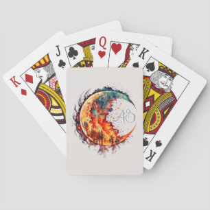 Create Your Own Fire Moon Poker Cards