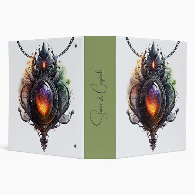 Create Your Own Fire Opal Bejeweled 3 Ring Binder (Background)
