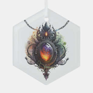 Create Your Own Fire Opal Bejeweled Glass Ornament