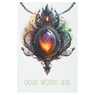Create Your Own Fire Opal Bejeweled Metal Print