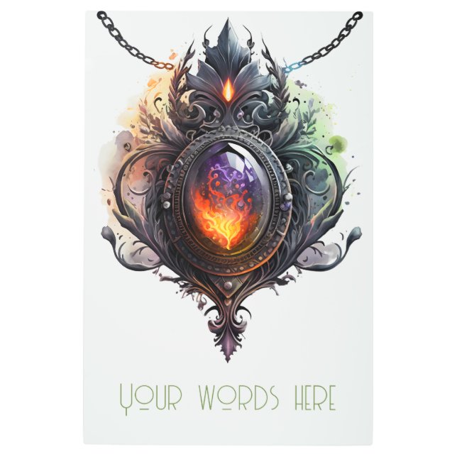 Create Your Own Fire Opal Bejeweled Metal Print (Front)