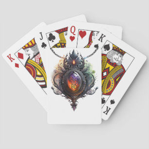 Create Your Own Fire Opal Bejeweled Poker Cards