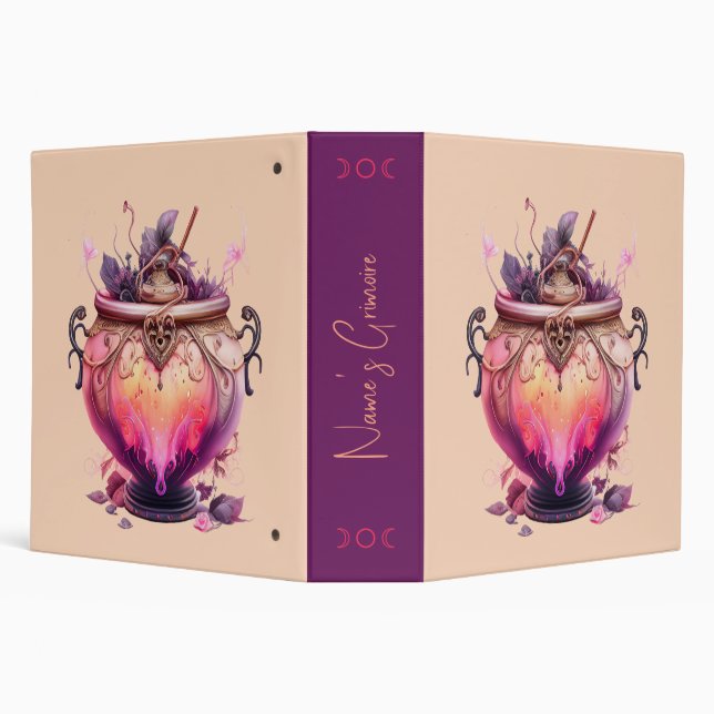 Create Your Own Fire Potion Cauldron 3 Ring Binder (Background)