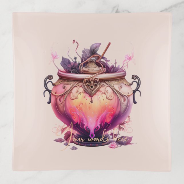 Create Your Own Fire Potion Cauldron Trinket Tray (Front)