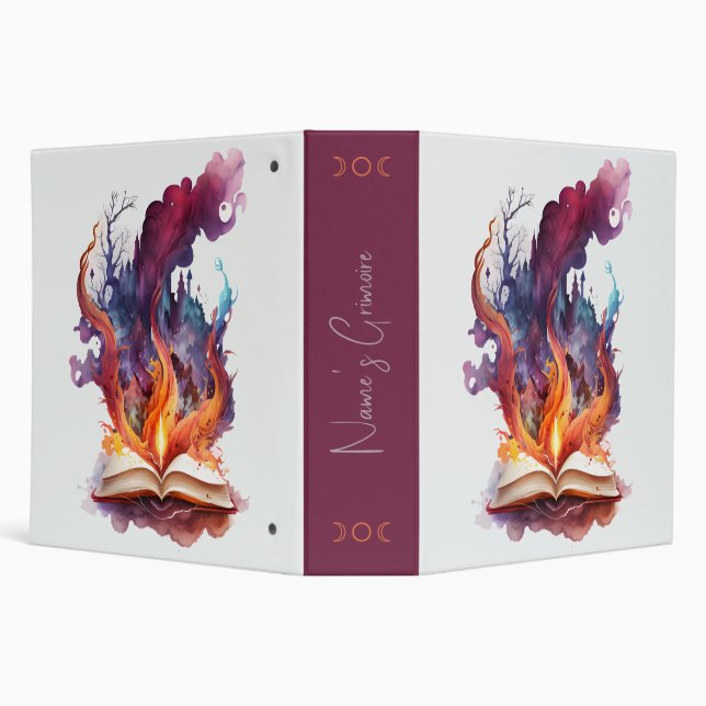 Create Your Own Fire Spell Book 3 Ring Binder (Background)