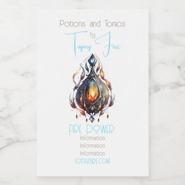 Create Your Own Fire Topaz Bejeweled Food Label (Single Label)