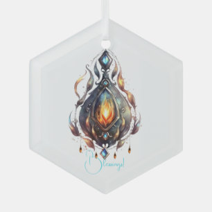Create Your Own Fire Topaz Bejeweled Glass Ornament
