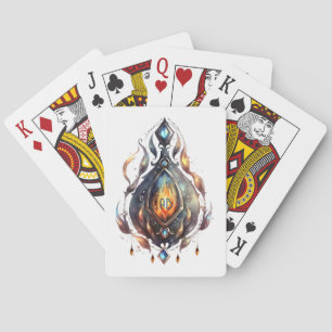 Create Your Own Fire Topaz Bejeweled Poker Cards