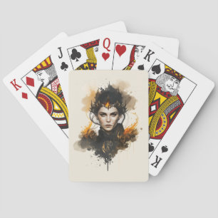 Create Your Own Fire Witch Poker Cards