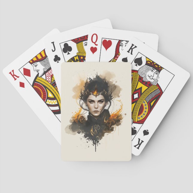 Create Your Own Fire Witch Poker Cards (Back)