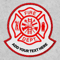 Fire Department Logo Custom Iron On Patch, Zazzle