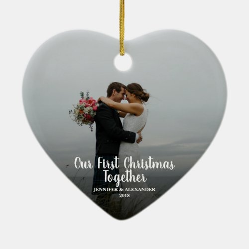 Create your own First Christmas Together photo Ceramic Ornament