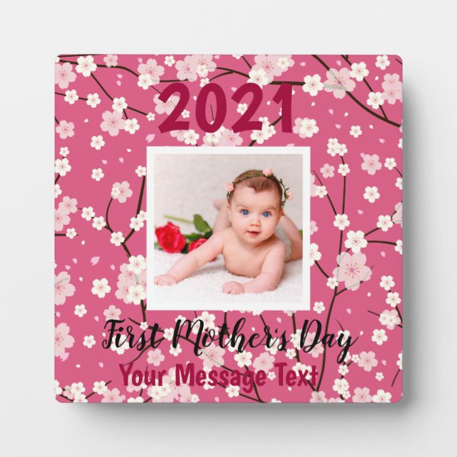 Create Your Own First Mother's Day Custom Photo Plaque (Front)