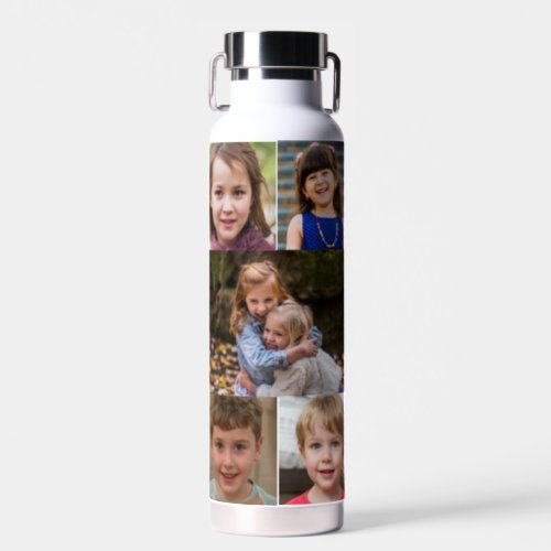 Create Your Own Five Kid Photos Collage Water Bottle