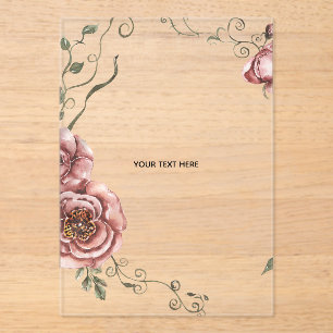 Create Your Own floral  Acrylic Invitations