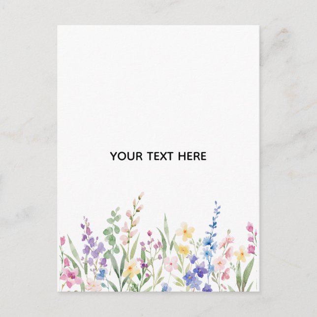 Create Your Own Floral Announcement Postcard (Front)