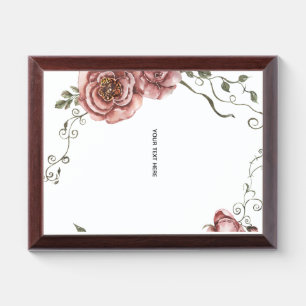 Create Your Own floral Award Plaque