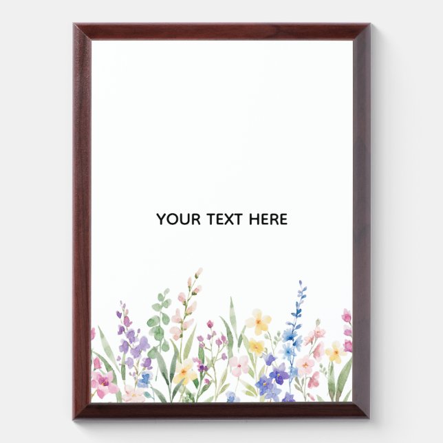 Create Your Own Floral Award Plaque (Vertical)