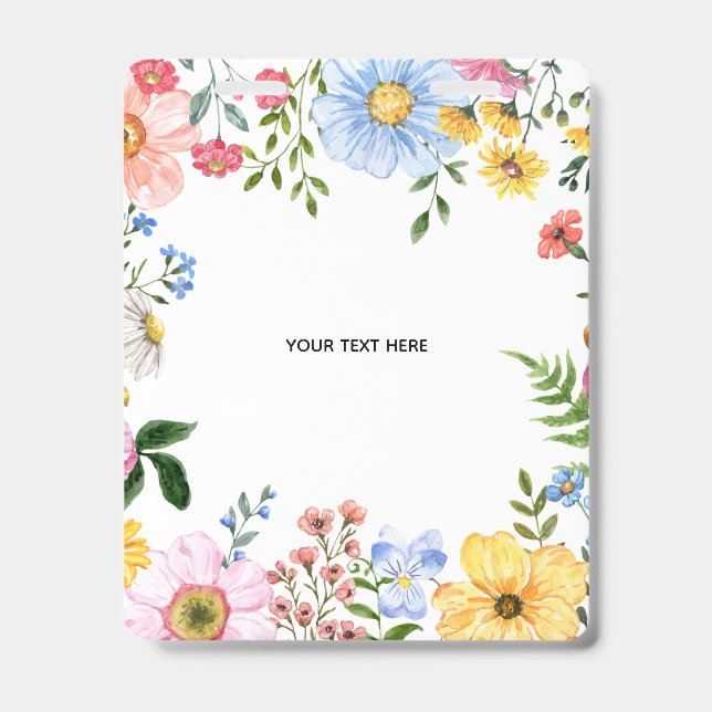 Create Your Own floral Badge (Front)