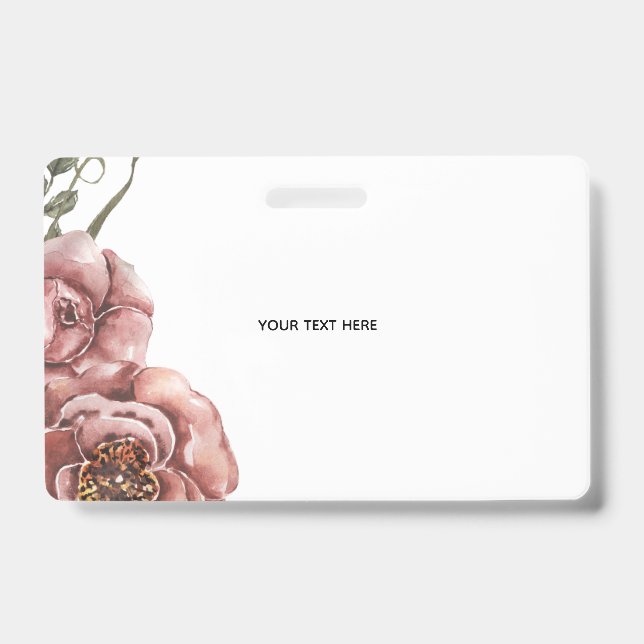 Create Your Own floral  Badge (Front)