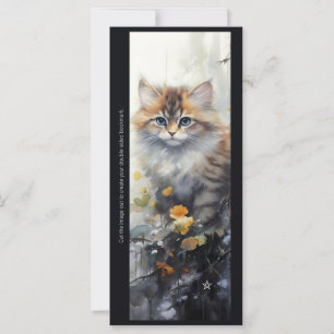 Create Your Own Floral Bengal Kitten Bookmark Card