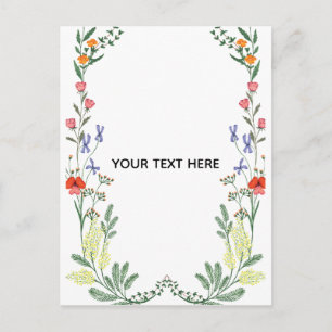 Create Your Own Floral Border Holiday Postcard